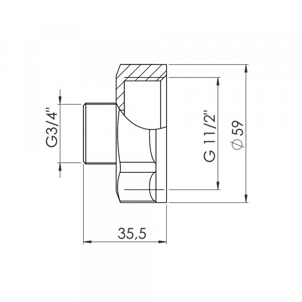Переход Thermo Alliance Forte 1" 1/2х3/4" ВН SF3604020