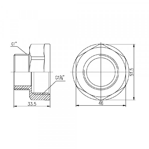 Переход Thermo Alliance Forte 1" 1/4х1" ВН SF3603225