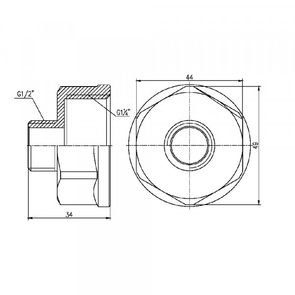 Переход Thermo Alliance Forte 1" 1/4х1/2" ВН SF3603215
