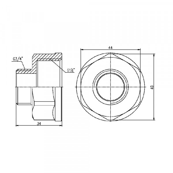 Переход Thermo Alliance Forte 1" 1/4х3/4" ВН SF3603220