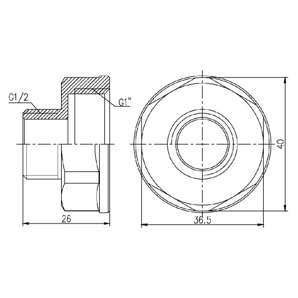 Переход Thermo Alliance Forte 1"х1/2" ВН SF3602515