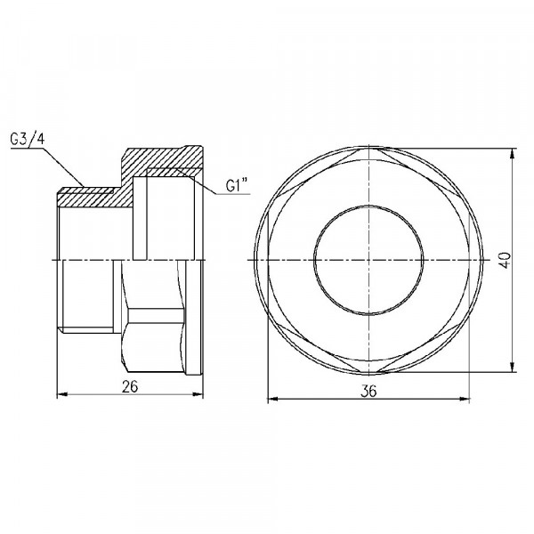 Переход Thermo Alliance Forte 1"х3/4" ВН SF3602520