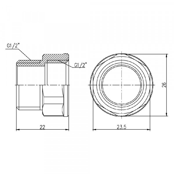 Переход Thermo Alliance Forte 1/2" ВН SF3601515