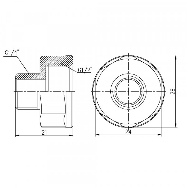 Переход Thermo Alliance Forte 1/2"х1/4" ВН SF360156