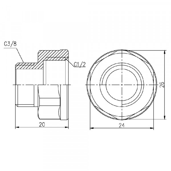 Переход Thermo Alliance Forte 1/2"х3/8" ВН SF360159