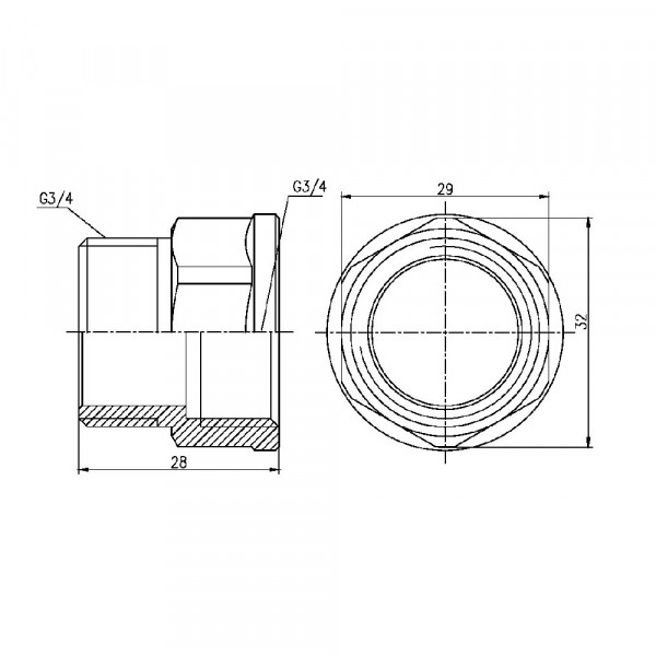 Переход Thermo Alliance Forte 3/4" ВН SF3602020