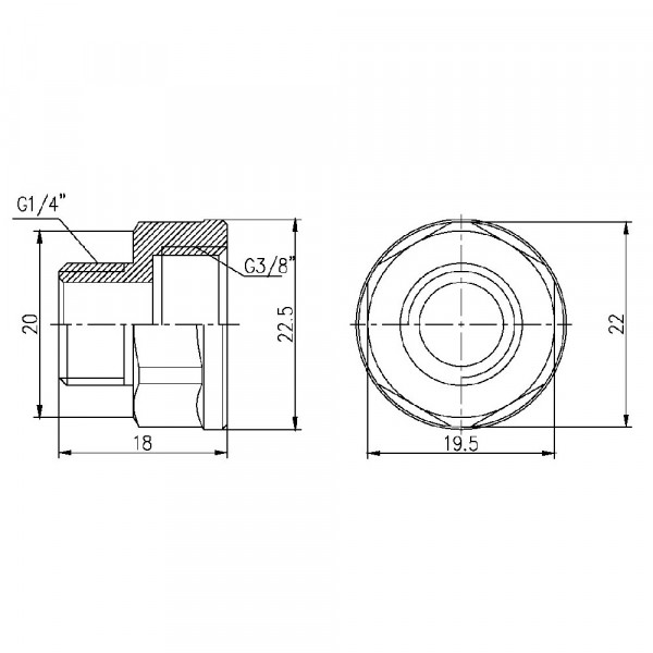 Переход Thermo Alliance Forte 3/8"х3/4" ВН SF36096