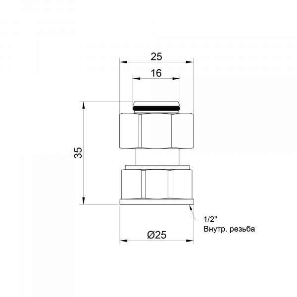 Переходник обжимной Thermo Alliance Standart 16х1/2" ВР SD153W1615