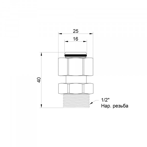 Переходник обжимной Thermo Alliance Standart 16х1/2" НР SD154W1615