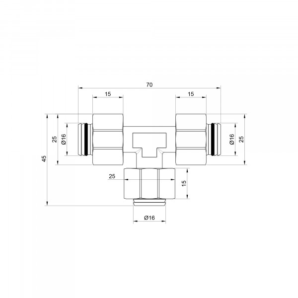 Тройник обжимной Thermo Alliance Standart 16 SD158W161616