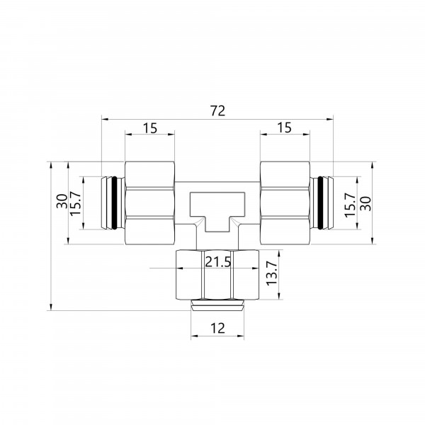 Тройник обжимной Thermo Alliance Standart 20х16х20 SD158W201620