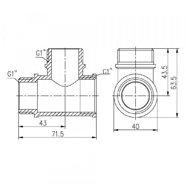 Трійник Thermo Alliance Forte 1" ВЗЗ SF36525