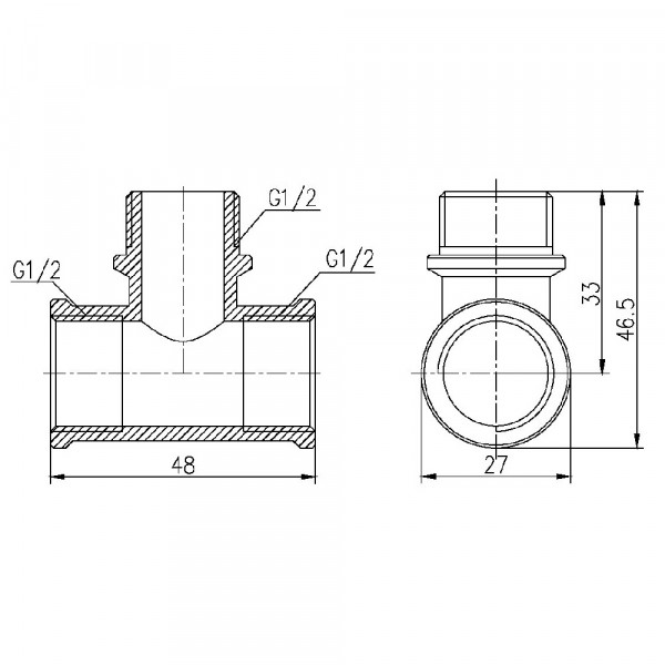 Тройник Thermo Alliance Forte 1/2" ВНВ SF36415