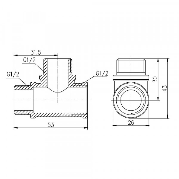 Трійник Thermo Alliance Forte 1/2" ВЗЗ SF36515