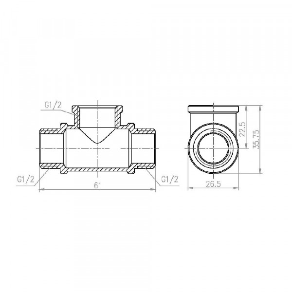 Трійник Thermo Alliance Forte 1/2" ВЗЗ SF36615