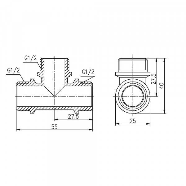 Тройник Thermo Alliance Forte 1/2" НН SF36715