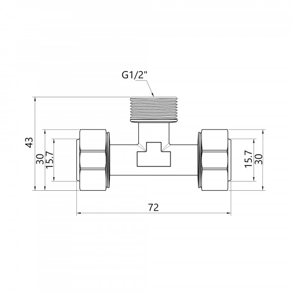Тройник обжимной Thermo Alliance Standart 20х1/2"х20 НР SD160W201520
