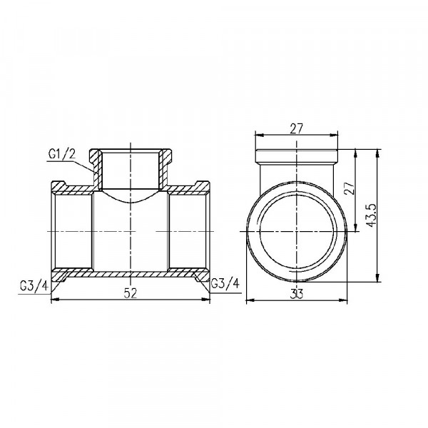 Трійник редукційний Thermo Alliance Forte 3/4"х1/2"х3/4" ВВ SF362201520
