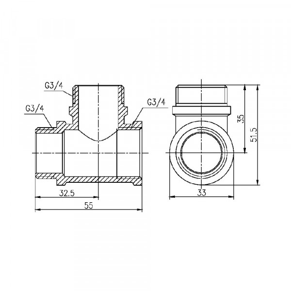 Трійник Thermo Alliance Forte 3/4" ВЗЗ SF36520