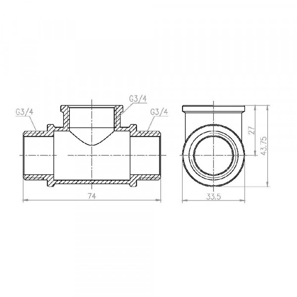 Трійник Thermo Alliance Forte 3/4" ВЗЗ SF36620