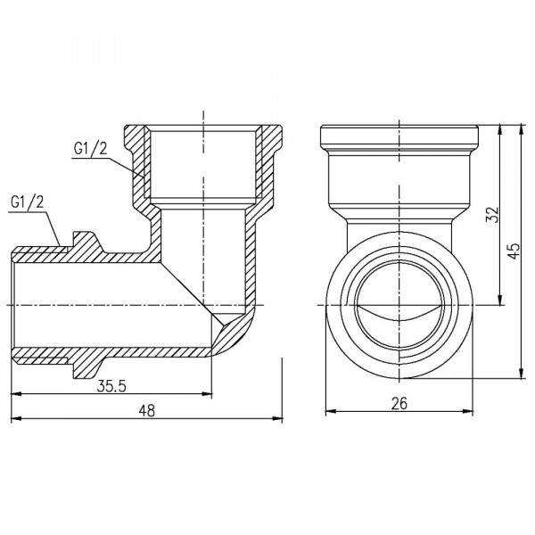 Уголок Thermo Alliance Forte 1/2" ВН SF37215
