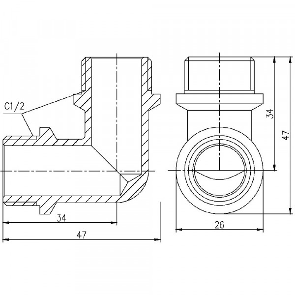 Уголок Thermo Alliance Forte 1/2" НН SF37315