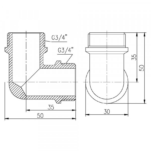 Кут Thermo Alliance Forte 3/4" ЗЗ SF37320