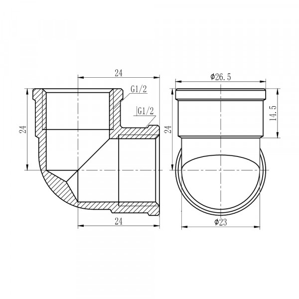 Уголок Thermo Alliance Forte 1/2" ВВ хром SF368H15