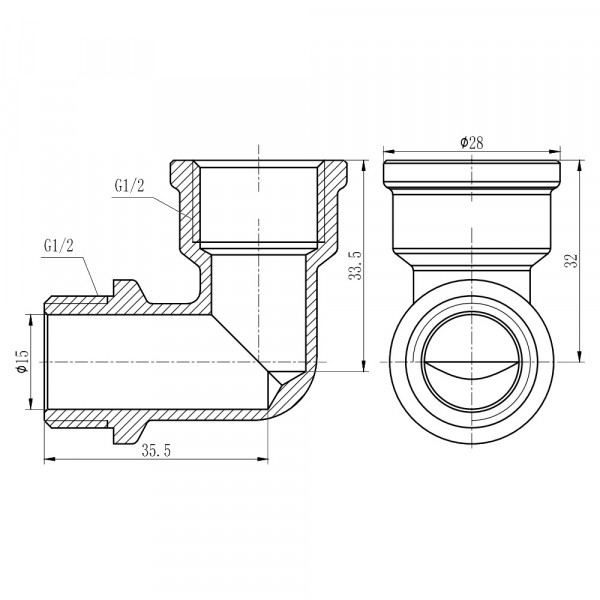 Кут Thermo Alliance Forte 1/2" ВЗ хром SF372H15