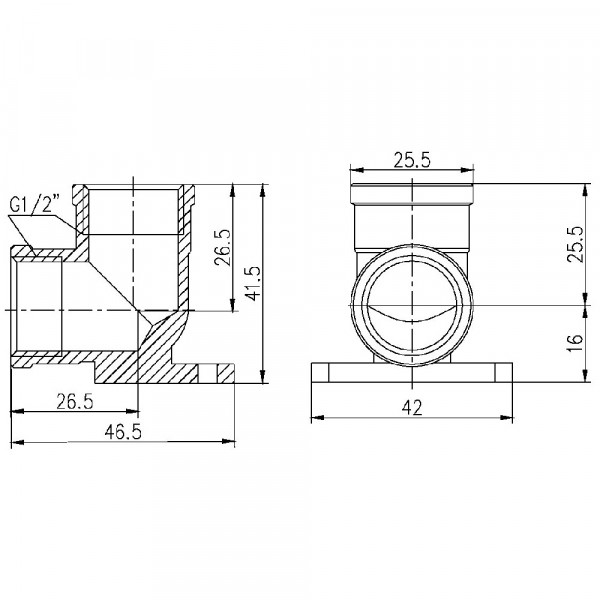 Кут настінний Thermo Alliance Forte 1/2" ВВ SF37115