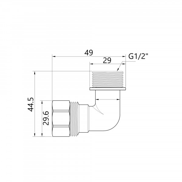 Уголок обжимной Thermo Alliance Standart 20х1/2" НР SD157W2015