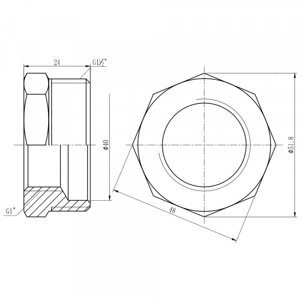 Футорка Thermo Alliance Forte 1" 1/2х1" НВ SF3744025