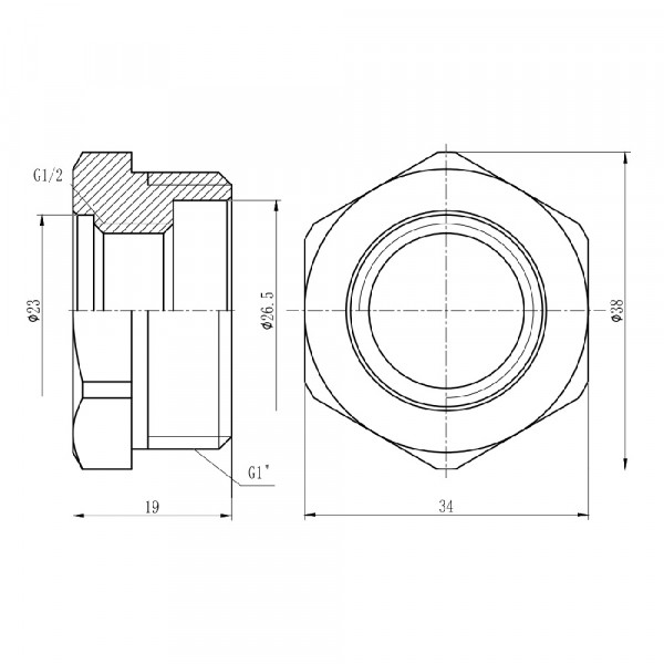 Футорка Thermo Alliance Forte 1"х1/2" НВ SF3742515