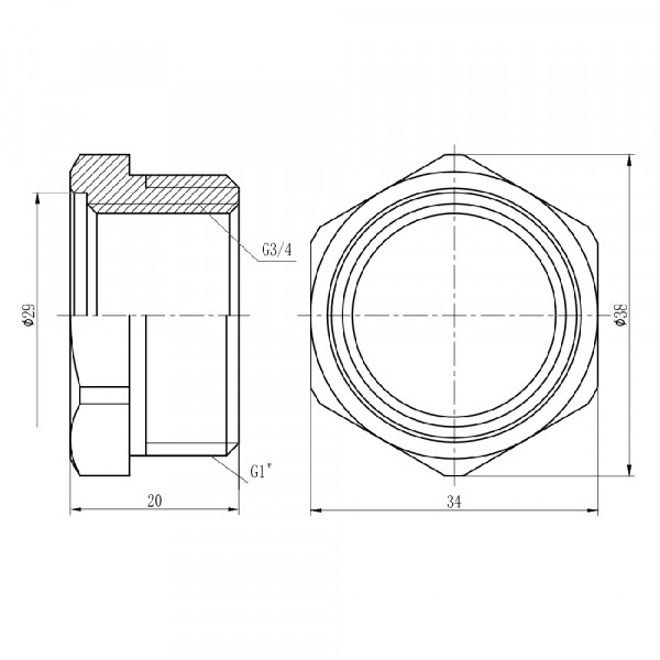 Футорка Thermo Alliance Forte 1"х3/4" НВ SF3742520