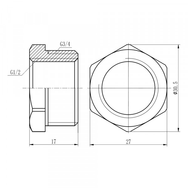 Футорка Thermo Alliance Forte 1/2"х3/4" НВ SF3742015
