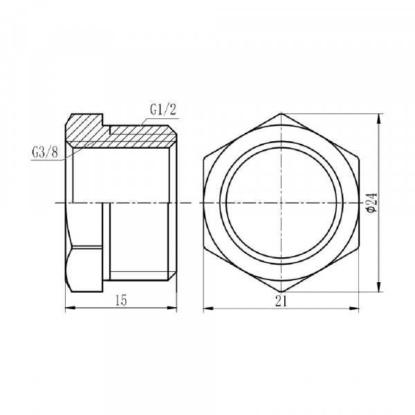 Футорка Thermo Alliance Forte 1/2"х3/8" НВ SF374159