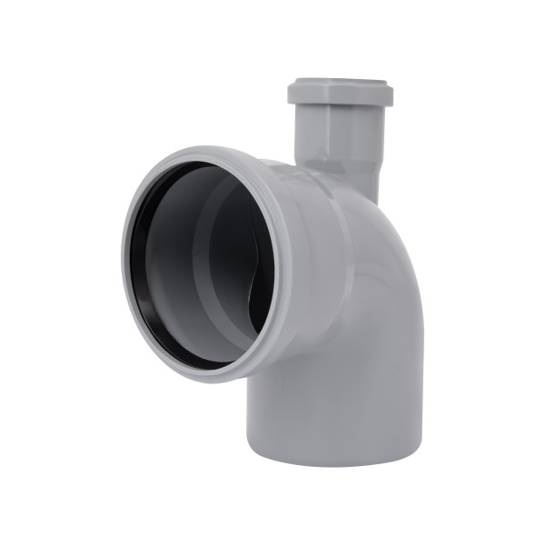 Колено канализационное с отводом TA Sewage 50х110х110, 90° (вверх)