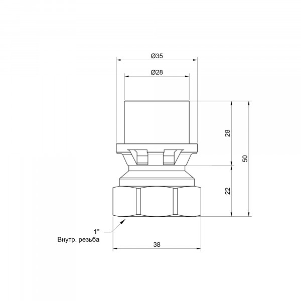Переходник пресс Icma 26х1/2" ВР №401