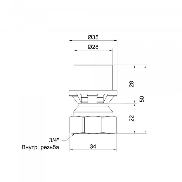 Переходник пресс Icma 26х3/4" ВР №401