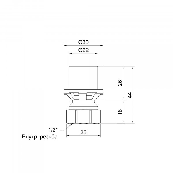 Переходник пресс Icma 20х1/2" ВР №401