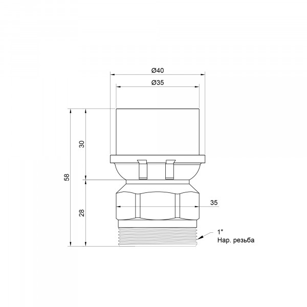 Переходник пресс Icma 32х1" НР №402