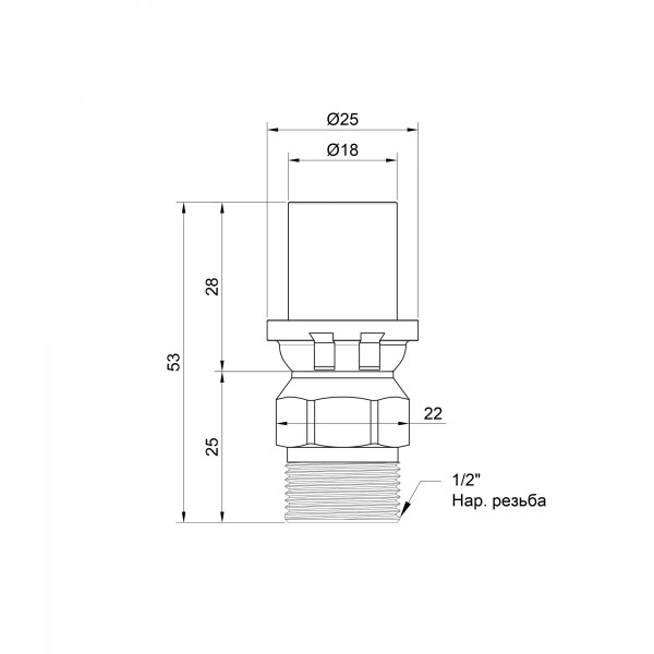 Переходник пресс Icma 16х1/2" НР №402