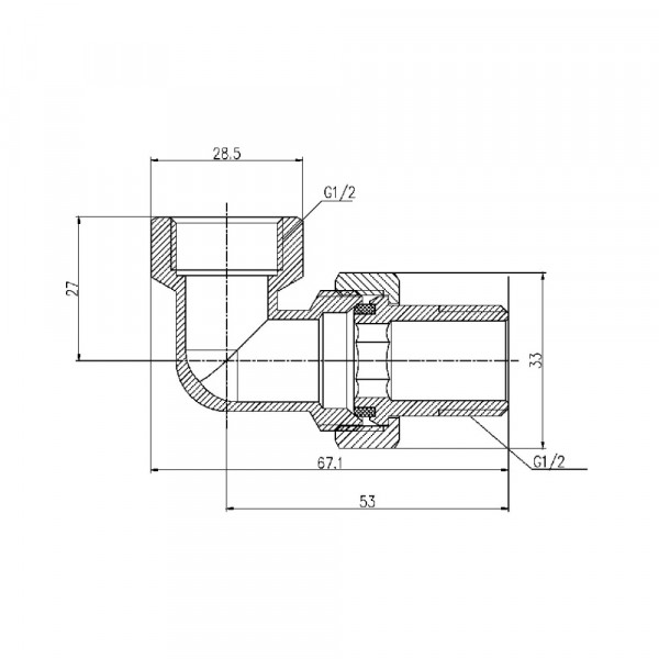 Згін "Американка" Thermo Alliance Forte 1/2" кутовий SF191W15