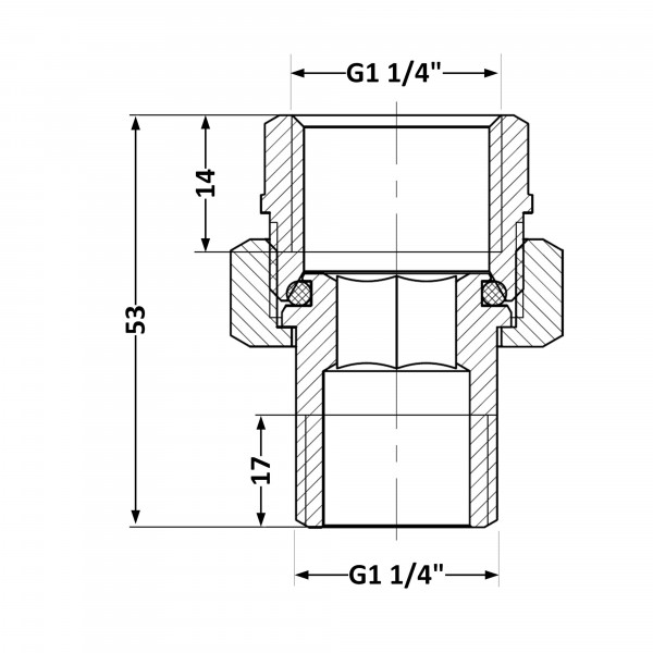 Сгон-американка Thermo Alliance Base 1 1/4"ВН никель, прямой SD190W32