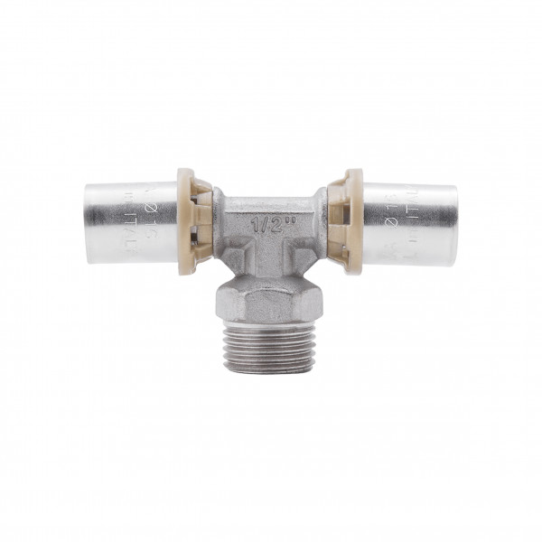 Тройник пресс Icma 16х1/2"х16 НР №407
