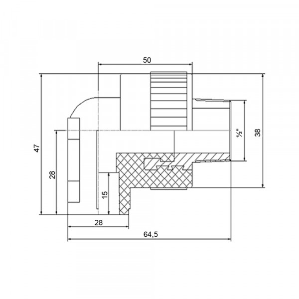 Уголок PPR Blue Ocean настенный с креплением 20х1/2", 90° НР