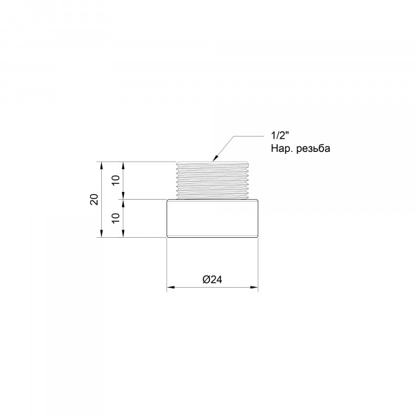 Удлинитель Thermo Alliance Standart 10х1/2" хром SD1301510