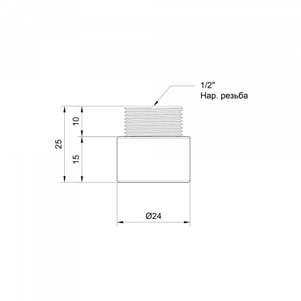Удлинитель Thermo Alliance Standart 15х1/2" хром SD1301515