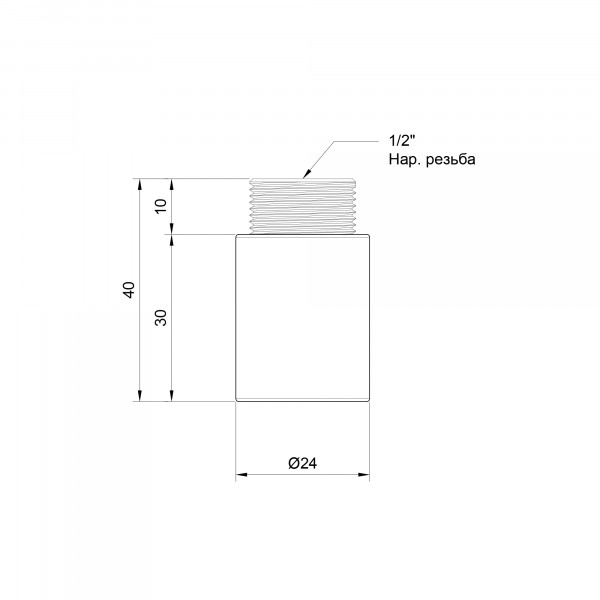 Удлинитель Thermo Alliance Standart 30х1/2" хром SD1301530