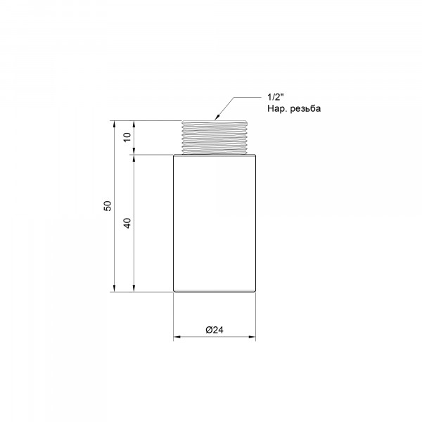 Удлинитель Thermo Alliance Standart 40х1/2" хром SD1301540